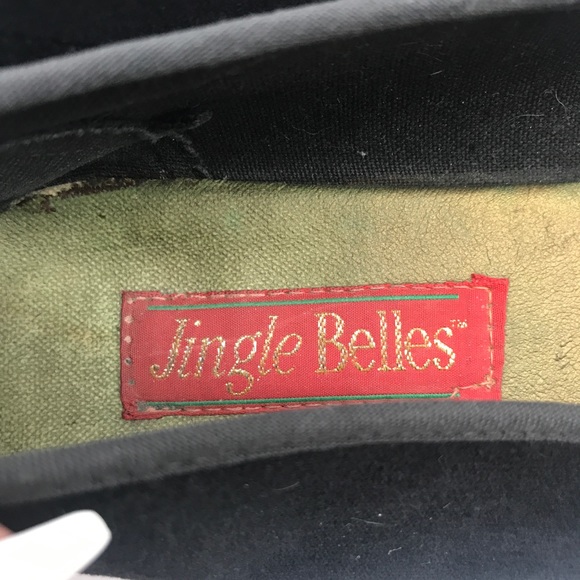 Jingle Belles Black Velvet Santa Smoking Loafers - Picture 7 of 8